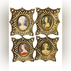 Set of Four Vintage Gold Ornate Picture Frames